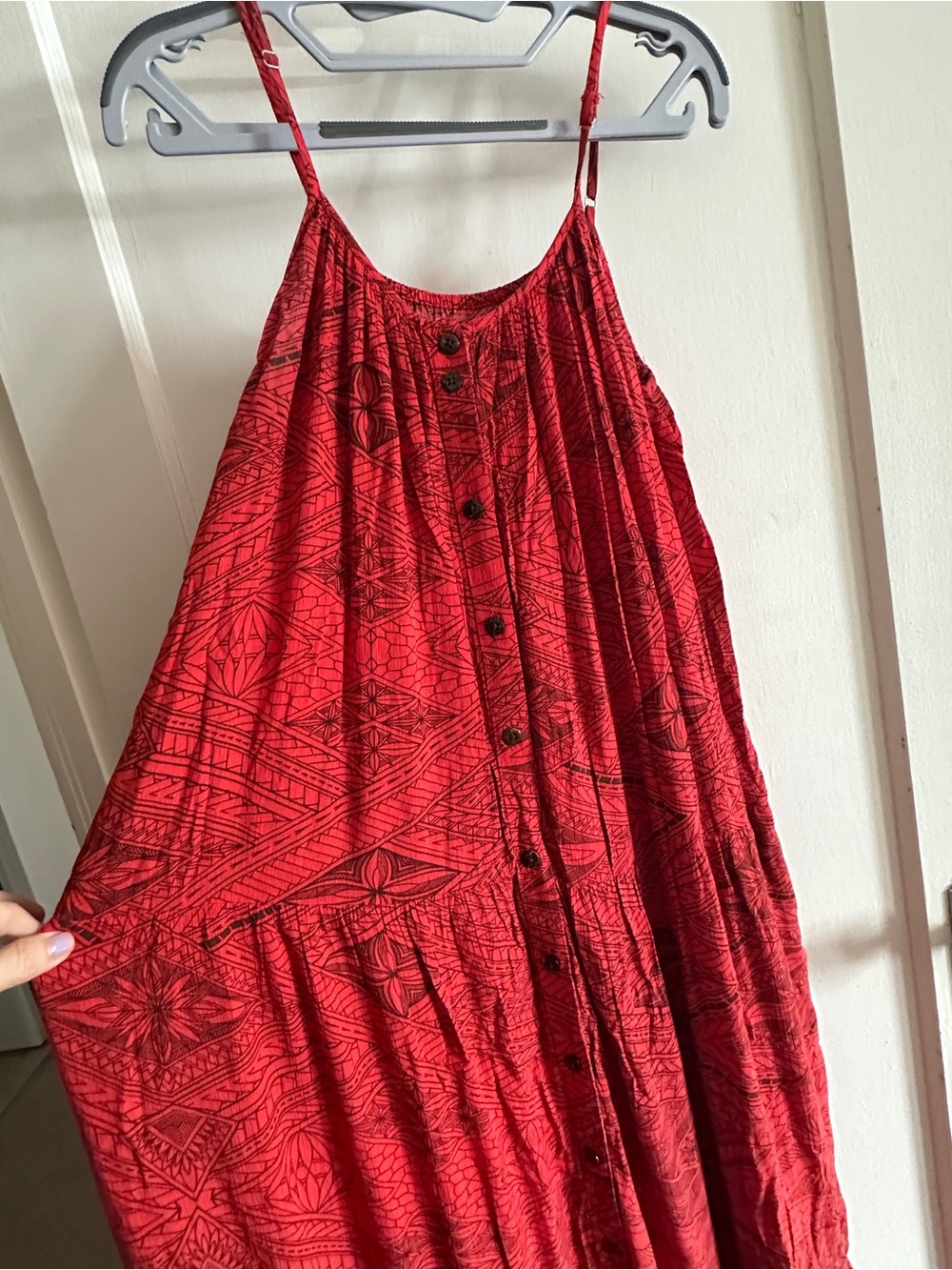 Tanoa lole layered Red and black maxi dress with pockets - Picture 3 of 6